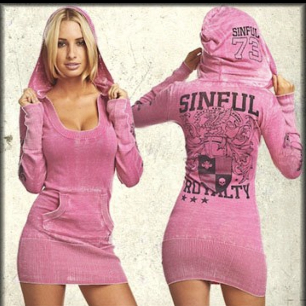 Pink Sinful Hooded Dress